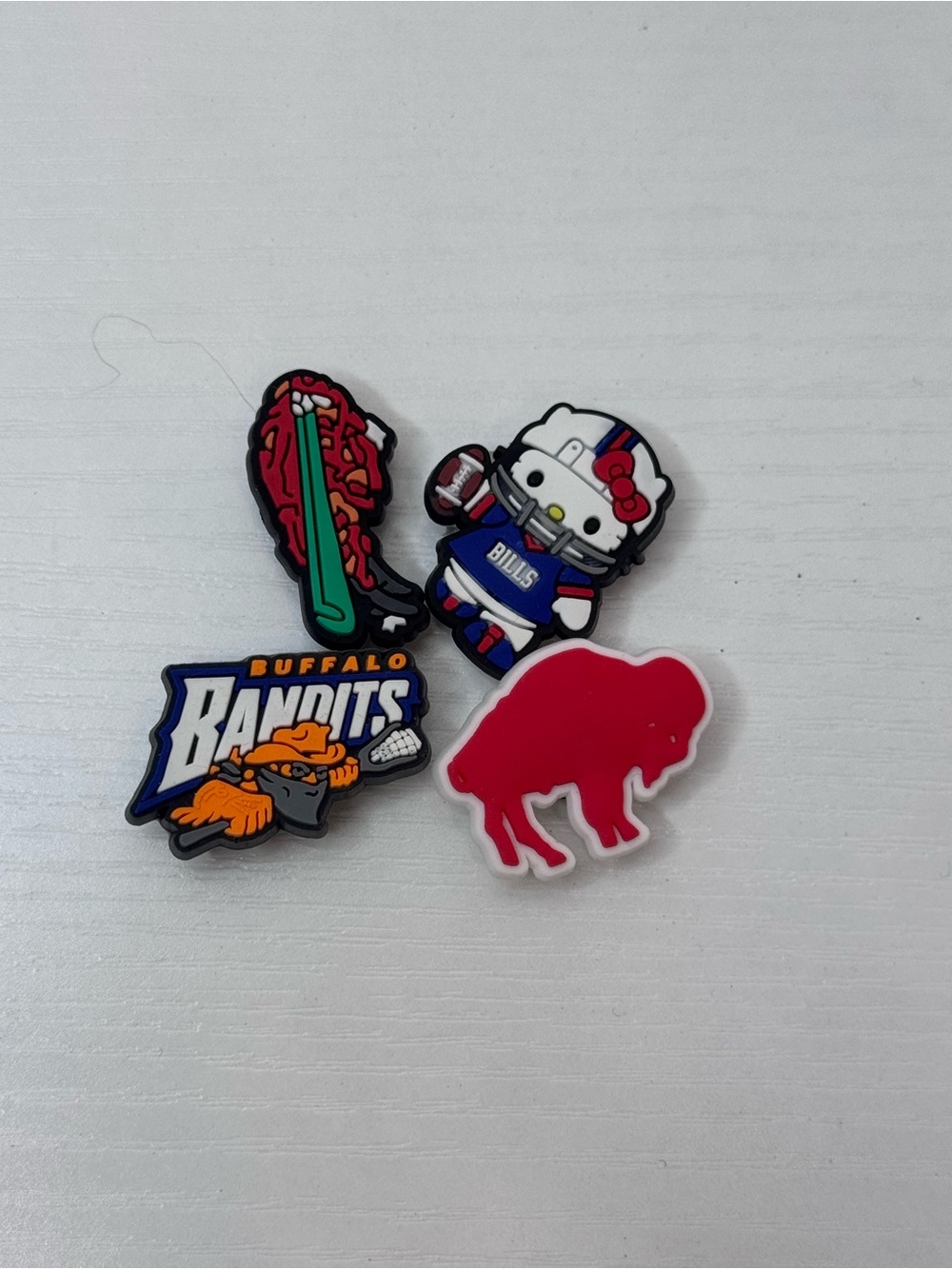 Buffalo Bills Bandits Team Croc Charms - Red, Blue, Orange, White